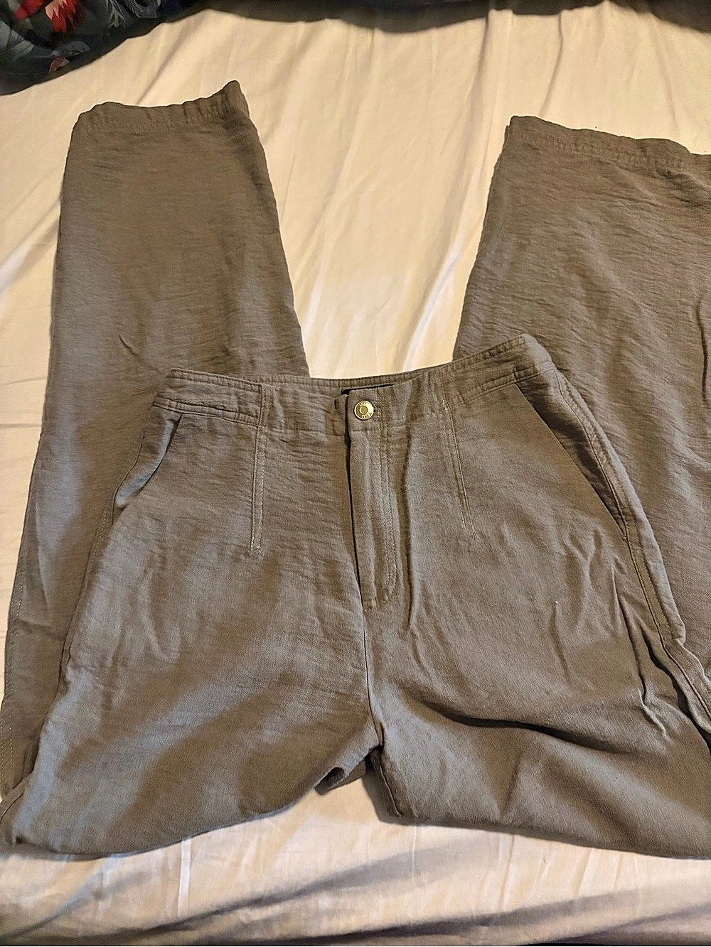 DKNY Wide Leg Pants in Green Size 6